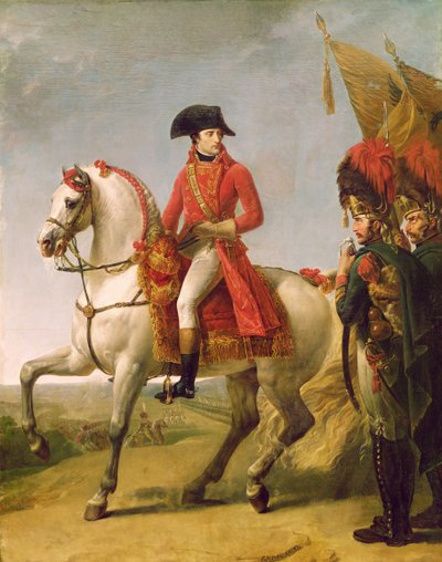 ナポレオンボナパルト（1769-1821）最初の領事、マレンゴの戦いの後の彼の軍隊の見直し、1802-03年 作： Antoine Jean Gros