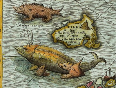 オラウス・マグヌス（1490-1557）作 海の地図（Carta marina）の詳細 作： Antoine Lafrery
