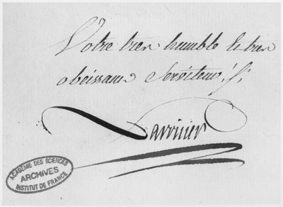 1769年8月31日、手紙からのラヴォワジエのサイン（紙にペンとインク） 作： Antoine Laurent de Lavoisier