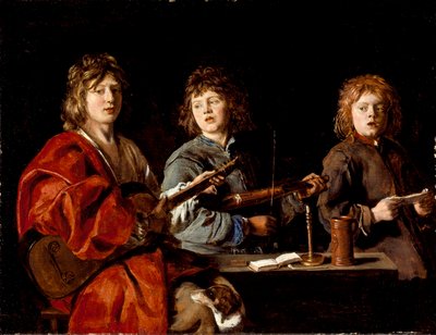 フランス語  Trois jeunes musiciens 三人の若い音楽家 作： アントワーヌ・ル・ナン