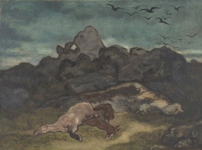 死んだ馬、1810-75。 作： Antoine Louis Barye