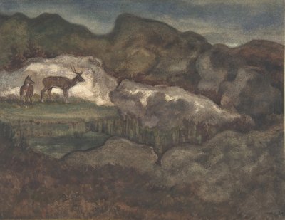 氷河のイザード ピレネーのシャモア、1810-75。 作： Antoine Louis Barye