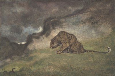 ヒョウウォッチング蛇、1810-75。 作： Antoine Louis Barye