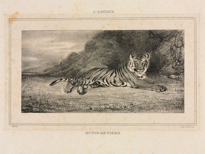 虎の研究、1832年。 作： Antoine Louis Barye