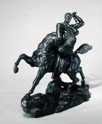 ケンタウロスのビエノールと戦うテセウス（ブロンズ）（正面図） 作： Antoine Louis Barye