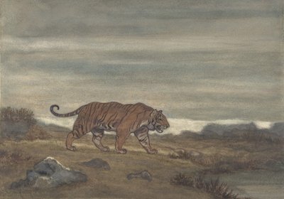 プールに近づく虎、1810-75。 作： Antoine Louis Barye