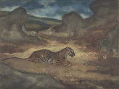 トラの風景、1810-75。 作： Antoine Louis Barye