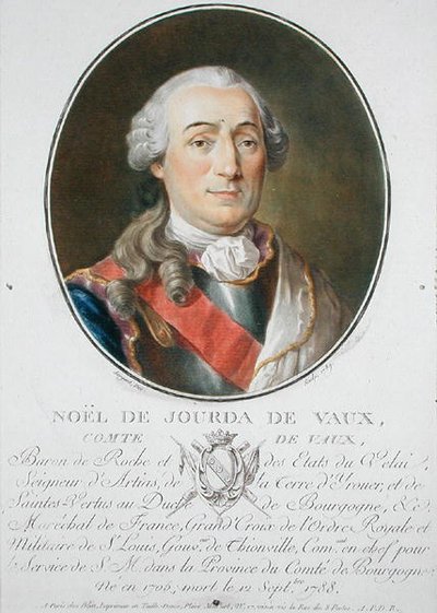 ノエル・ド・ジュール・ドゥ・ヴォー（1705-88）1789年、1787-92年に出版された「フランスの偉大な男性、輝かしい女性、記憶に残る人物の肖像」より（カラーリトグラフ） 作： Antoine Louis Francois Sergent Marceau
