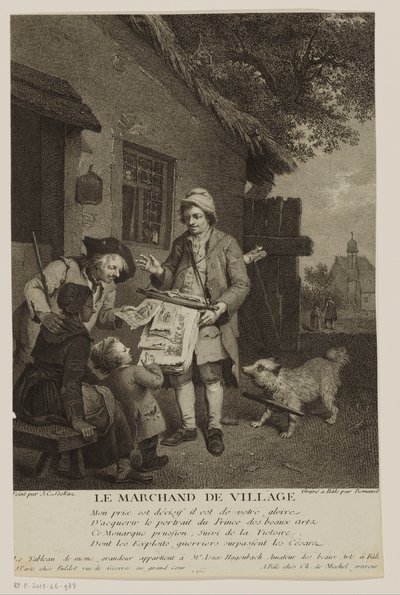 村の巡回版画商 Le Marchand de Village (オブジェクトのタイトル) 作： Antoine Louis Romanet