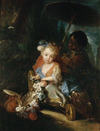 ドイツ語：庭園の馬車に乗ったフリードリヒ・ルートヴィヒ皇太子 作： Antoine Pesne