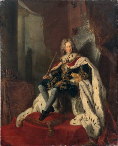 銀の玉座にいるフレデリック1世、1712年頃。 作： Antoine Pesne