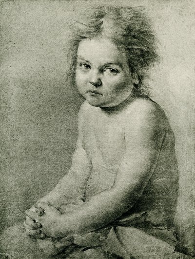 裸で座っている女の子のための自然研究 作： Antoine Pesne