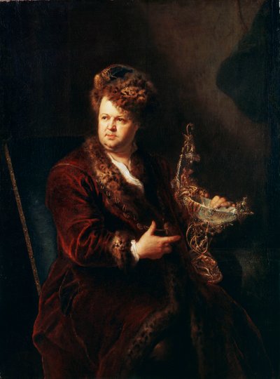 宝石商ヨハン・メルキオール・ディングリンガーの肖像、c1721 作： Antoine Pesne