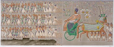 古代エジプトの彩色された浅浮き彫り、1822 年 作： Antoine Phelippeaux