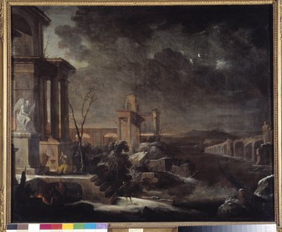 夜明けの古代遺跡の風景 作： Antoine Pierre the Younger Patel