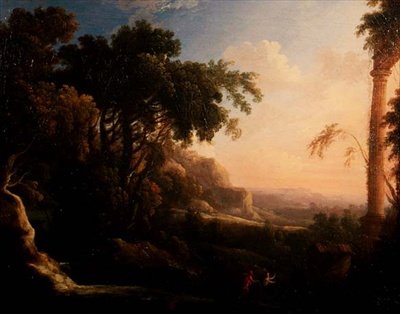 アルカディアの風景の中のパンとシリンクス 作： Antoine Pierre the Younger Patel