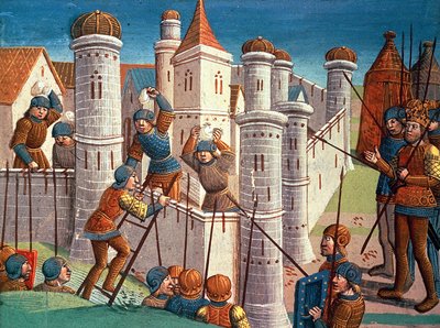 オジエ・ル・ダノワより、コンスタンティノープルを守る戦いの場面 作： Antoine Verard