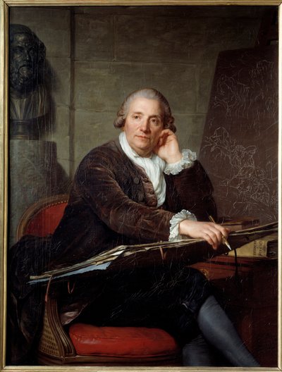 画家ガブリエル・フランソワ・ドワイアン（1726-1806）の肖像 アントワーヌ・ヴェスティエ（1740-1824）の絵画 1786年 日。1,3x0,96 m 作： Antoine Vestier