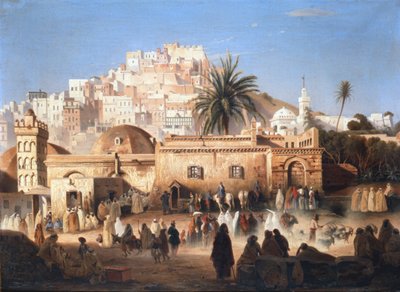 「エル メコラ モスク、アルジェ」、c1821-1849 作： Antoine Victor Joinville