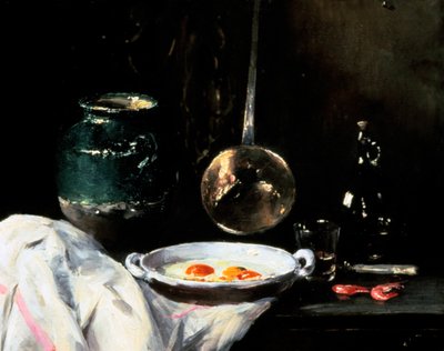 卵のある静物、20世紀 作： Antoine Vollon