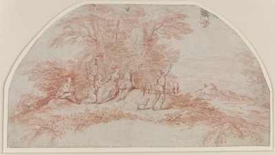 鷹匠との祝祭ガランテ 作： Antoine Watteau