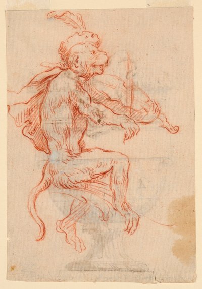 バイオリンを弾く猿 作： Antoine Watteau