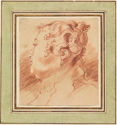 女性の頭の研究 作： Antoine Watteau