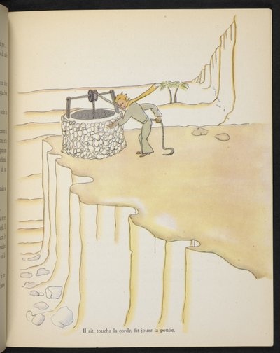 アントワーヌ・ド・サン＝テグジュペリ作『小公子』より「井戸の小公子」の挿絵 作： Antoine de Saint Exupery