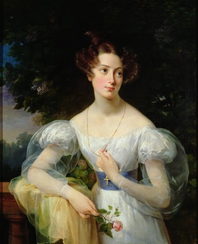 ホルテンス・バルーの肖像、将来のマダム・アルフォンス・ジェイコブ・デスマルター、1832-37年 作： Antoinette Cecile Hortense Lescot Haudebourt