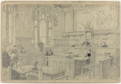 1942 年 6 月、ロンドンのオランダ宮廷の (未完成の) 絵の全構成の研究 作： Anton Abraham van Anrooy