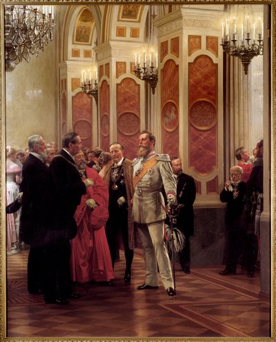 宮廷舞踏会でのプロイセン公爵ウィリアム（1882-1951）（油彩・キャンバス 作： Anton Alexander von Werner