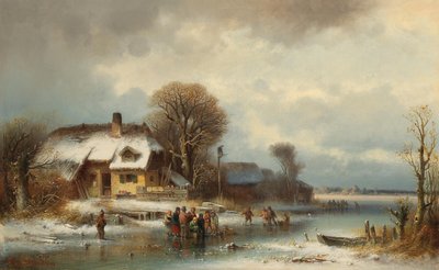 アイススケートのある冬景色 作： Anton Doll