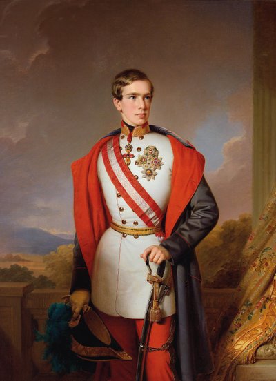 オーストリア皇帝フランツジョセフ1世の肖像、1849年。 作： Anton Einsle