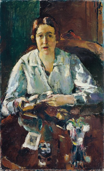 白いブラウスの女性 (アーティストの最初の妻) 作： Anton Faistauer