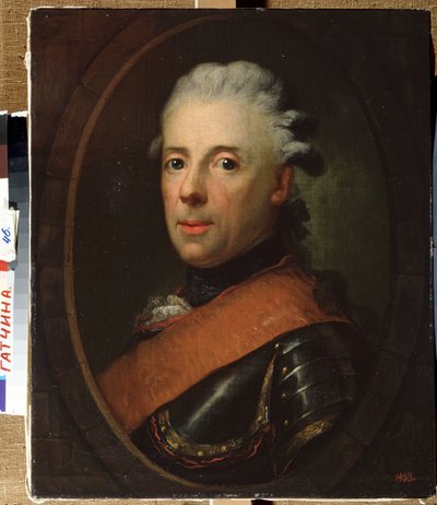「プロイセンのヘンリー王子 (1726-1802) の肖像画、フレデリック大王の兄弟」 アントン グラフ (1736-1813) による絵画 1760-1770 州立野外博物館 パレス ガッチナ、サンクトペテルブルク 作： Anton Graff