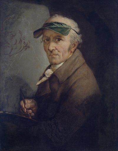 アイシェード付き自画像、1813 作： Anton Graff