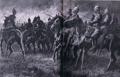 リビン鉱山の火災（『図解世界大戦史1914-1915』ユニオン・ベラッグスフェルトシャフト刊）より 作： Anton Hoffman