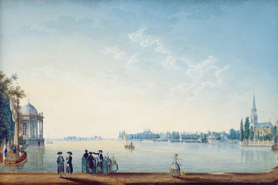 1814年、ウォーターランドのヘイブンラックからブロークまで、またはオランダのアイセル川のほとりにあるズボーレ市 作： Anton Ignaz Melling