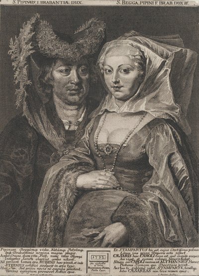 聖ピピン1世と娘の聖ベッガ、1732年。 作： Anton Joseph von Prenner