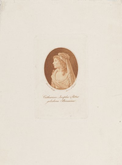 Catherine Josepha Ritterの肖像、néeBaumann 11763-1849、c。 1800。 作： Anton Karcher