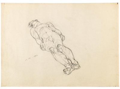 アントン・コリッグ 寝そべる男性ヌード 1933年 作： Anton Kolig