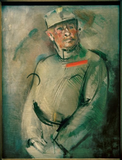オーストリア人将校の肖像 作： Anton Kolig