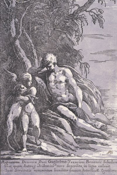 砂漠の聖ヨハネ、1725年。 作： Anton Maria Zanetti