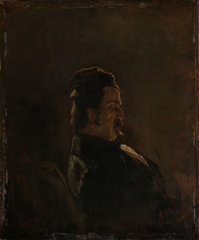画家、ピーター・フレデリック・ヴァン・オスの肖像 作： Anton Mauve (signed by artist)