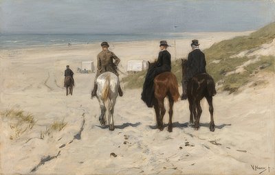 ビーチでの乗馬。 1876 作： Anton Mauve