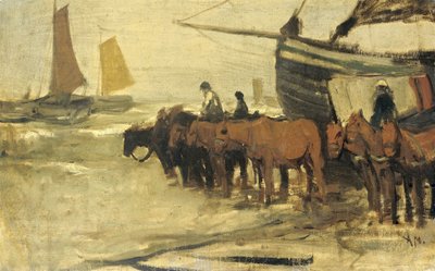 漁師の指を海に入れる 作： Anton Mauve