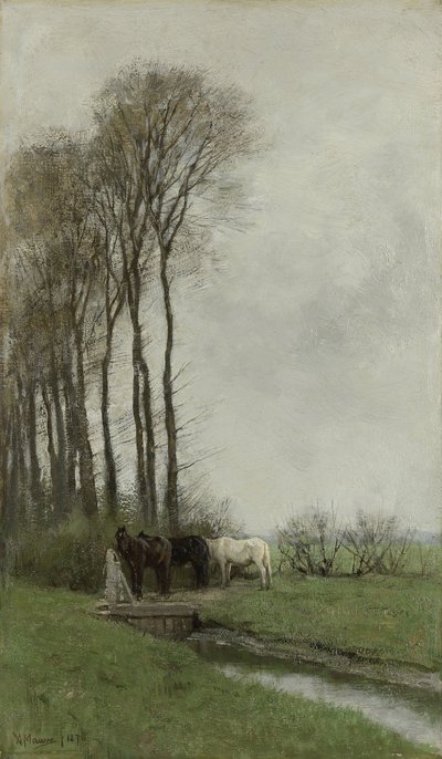 門前の馬 作： Anton Mauve