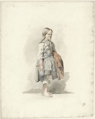 水差しとマントを脇に抱えて立っている女の子 作： Anton Mauve
