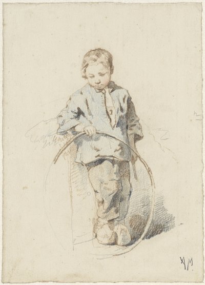 フープで立っている少年 作： Anton Mauve