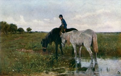 散水馬、1871年、1912年。 作： Anton Mauve